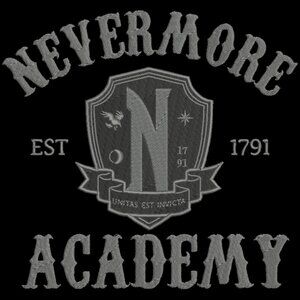 Wednesday Nevermore Academy HOODIE Embroidered Adult Sweatshirt Goth Witch GRAY